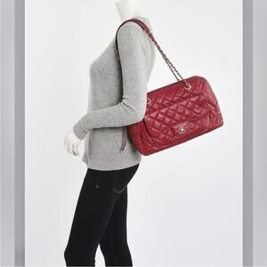 CHANEL Caviar quilted Leather Paradoxal Large flap pocket red Camera Bag